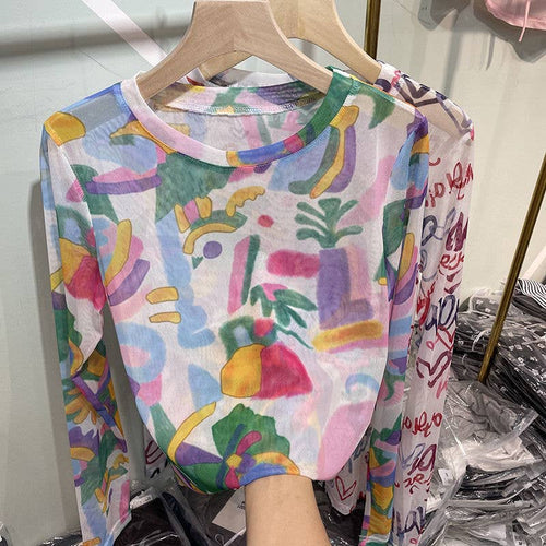 Hope & Sunshine - Tie-Dye Mesh Top