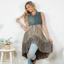 Young Threads - Front-Open Asymmetrical High Low Top - New Design