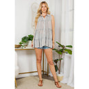 YOUNG THREADS - 60s-Inspired Sleeveless Jhabla Top Button-Down Shirt