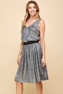 Shopin LA - SPT5228 - WOMEN METALLIC SHIMMER V NECK SLEEVELESS TOP