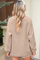 White Football Graphic Game Day Embroidered Corded Sweatshirt