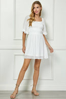 Winslow Collection - SWEET SQUARE NECK FLUTTER DRESS