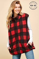 Shopin LA - SPT5193P. - PLUS SIZE REVERSIBLE PLAID ZIP UP POCKET VEST