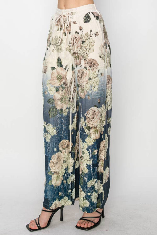 Origami Apparel ~  Lace and Crochet inspired - OLS-4703 BG/DD NAVY FL