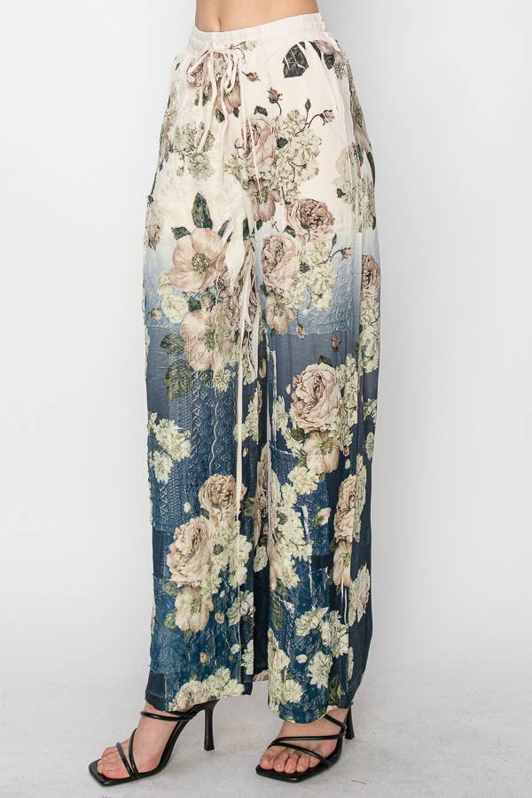 Origami Apparel ~  Lace and Crochet inspired - OLS-4703 BG/DD NAVY FL