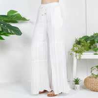 Young Threads - Retro Revival Long Flared Patchwork Pants (New Color)