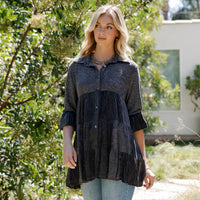 Young Threads - 3/4 Ruffle Sleeves Western Blouse Top (New Color)