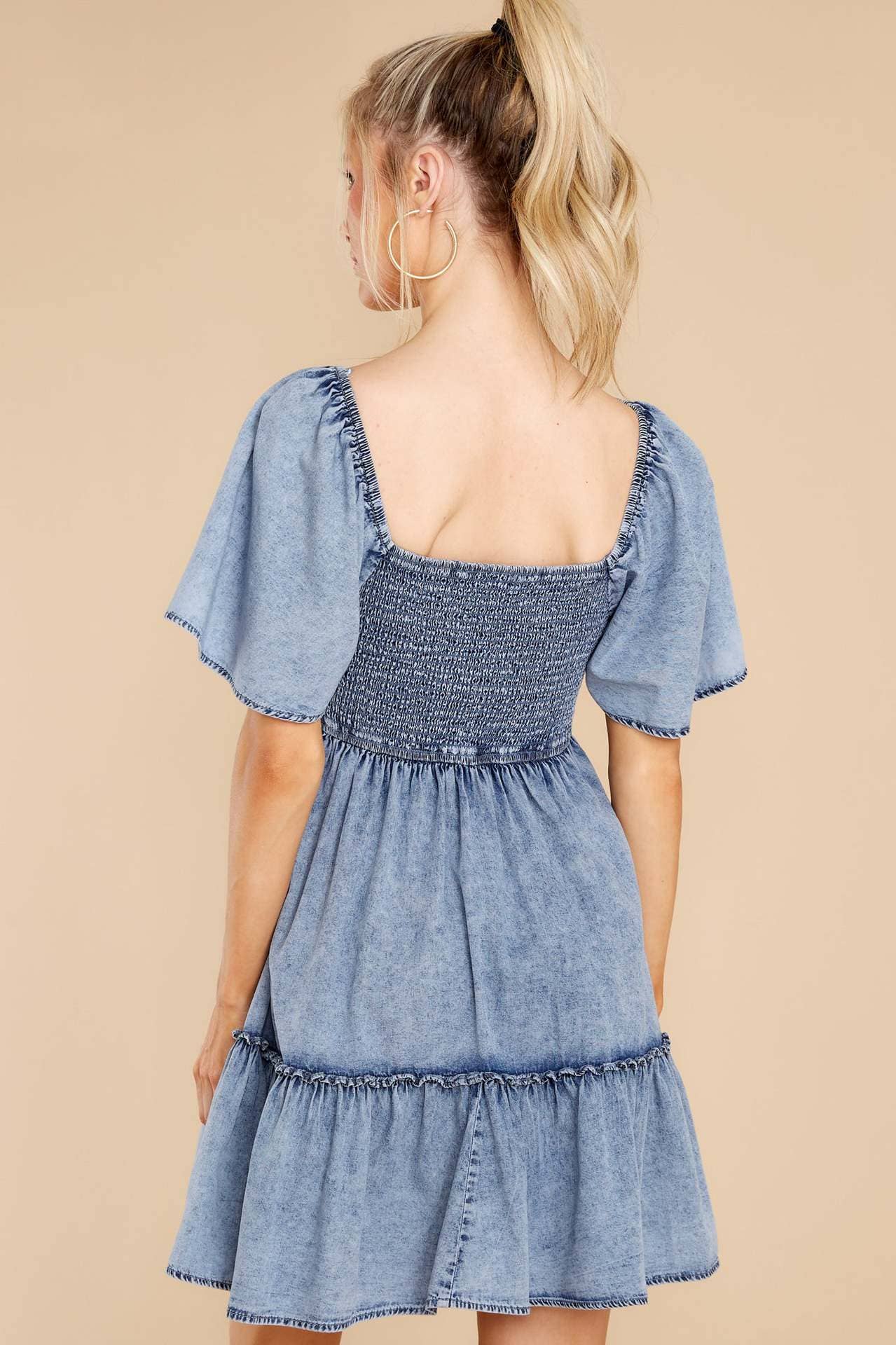 Hope & Sunshine - Denim Short Sleeve Tunic Dress