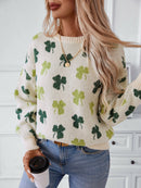 Hope & Sunshine - Clover Pattern Knit Pullover Sweater