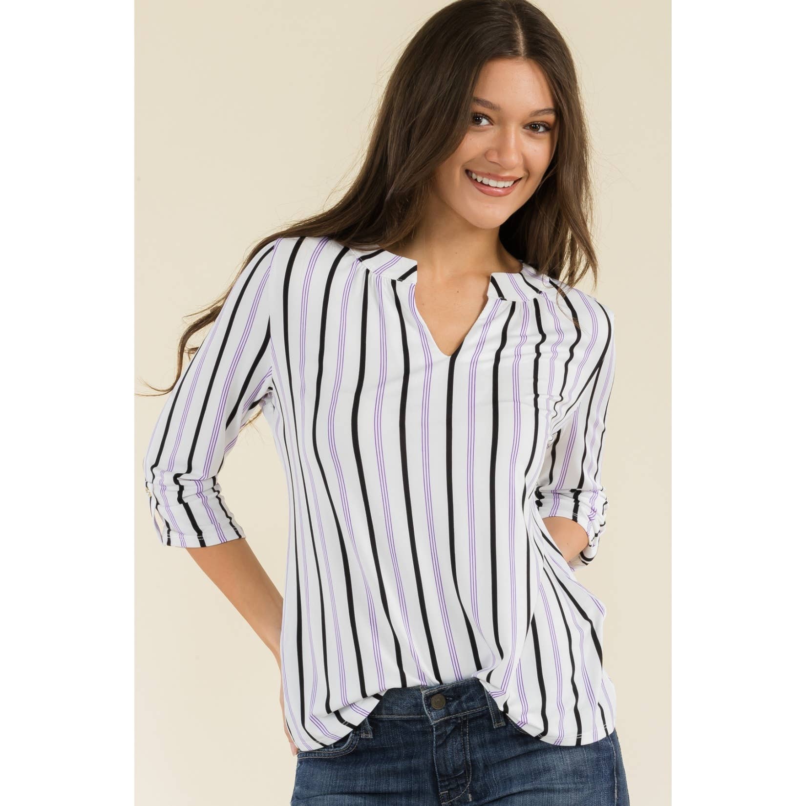 Perseption - FLAT BUTTON FULL PLACKET MANDERINE SHIRT