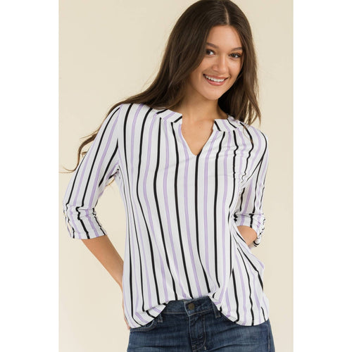 Perseption - FLAT BUTTON FULL PLACKET MANDERINE SHIRT