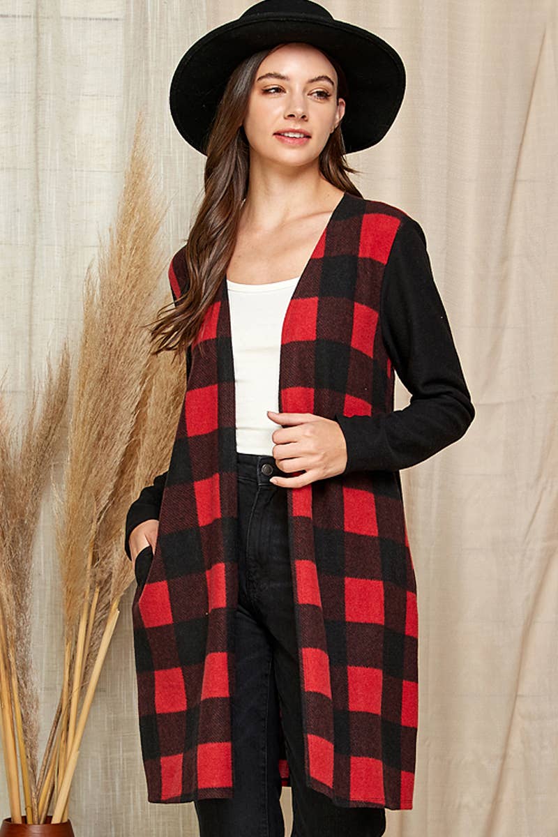 Shopin LA - SG21021 - WOMEN MIXED ANIMAL DRAPED OPEN FRONT CARDIGAN