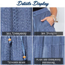 Young Threads - Retro Chic Crinkled Tiered Green Skirt With Mixed Embroidery Patch