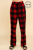 Shopin LA - SPP8043P PLUS COMFY DRAWSTRING PLAID LOUNGE COMFY PANTS