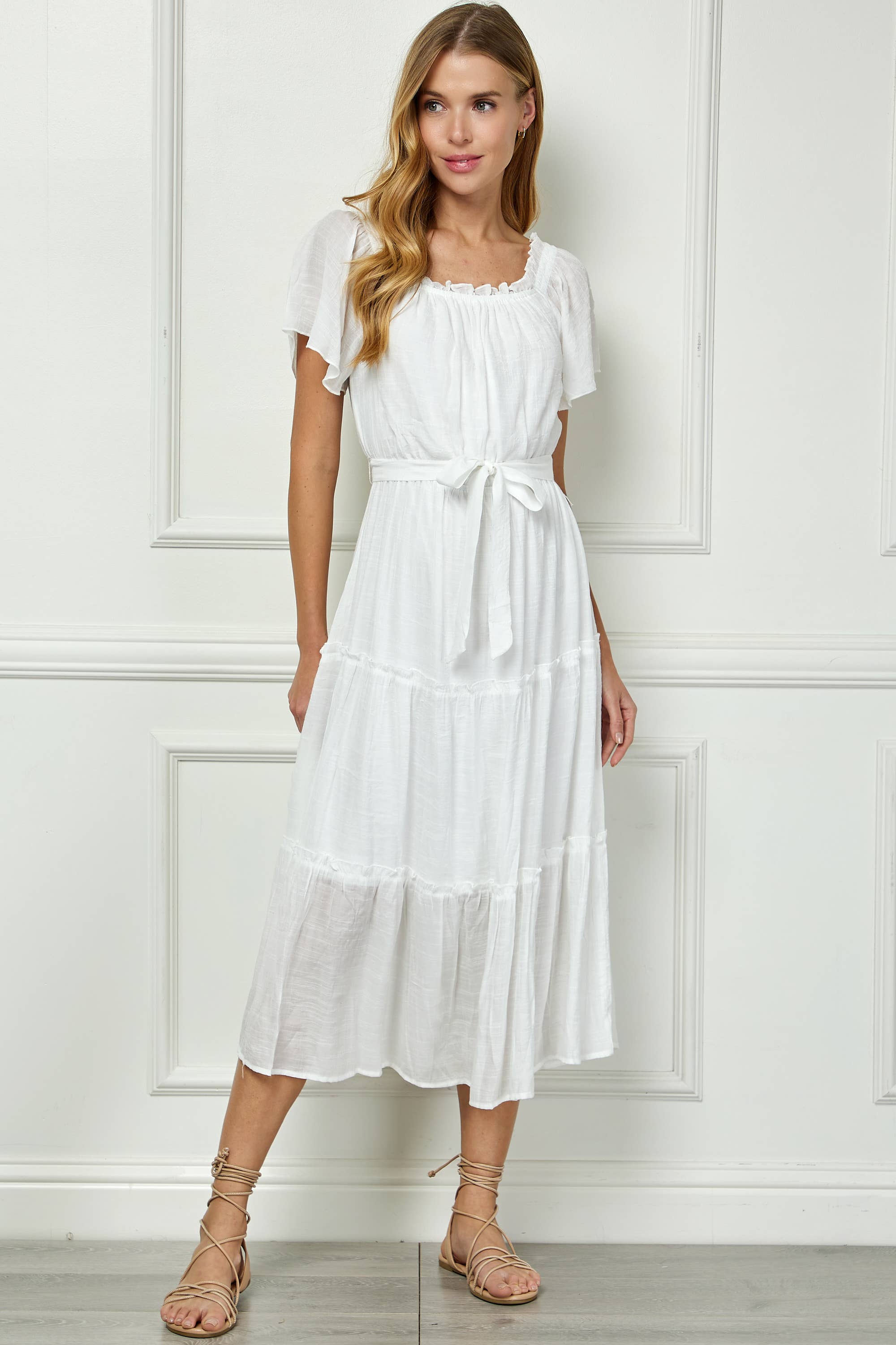 Winslow Collection - RUFFLE TIERED CROPPED MAXI WITH LINING
