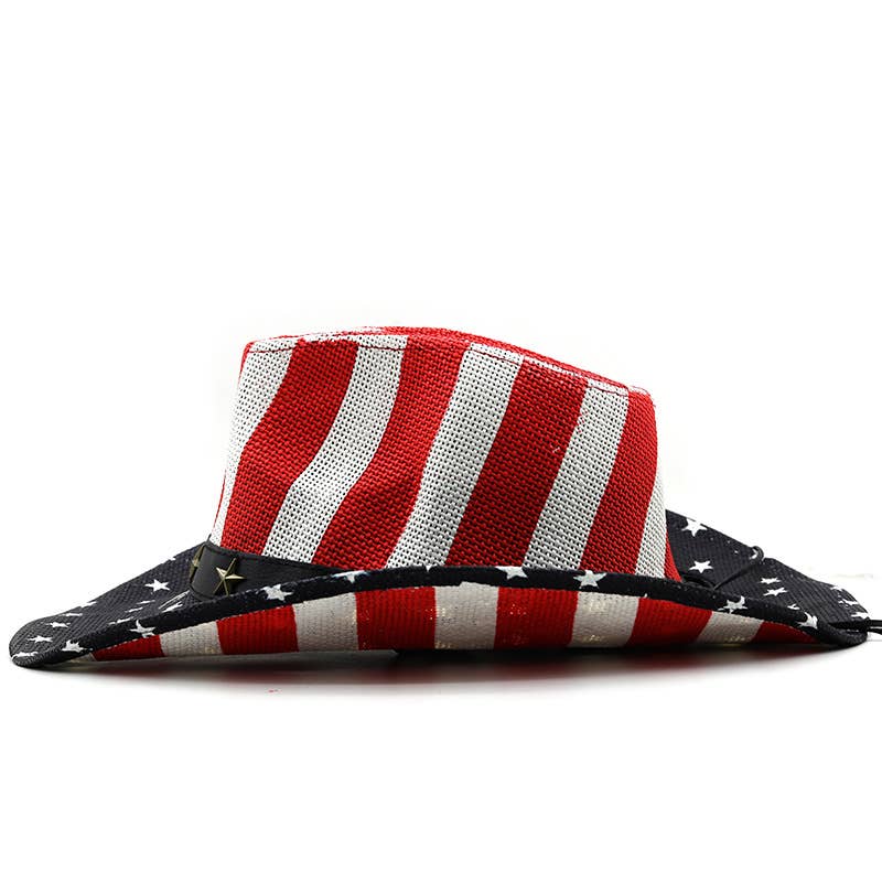 Ole - American Flag Cowboy Straw Hat