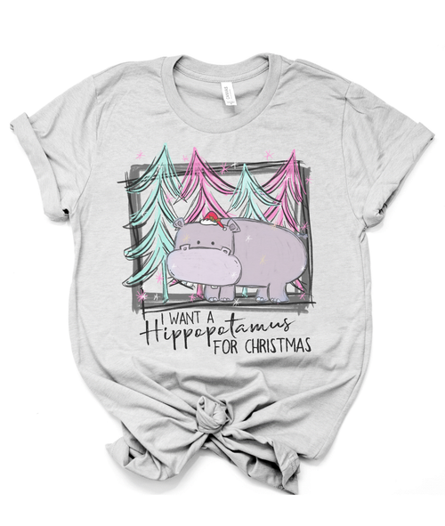 Par.tees by Party On! - Fun Christmas hippo Sublimation Tees by Party On Design