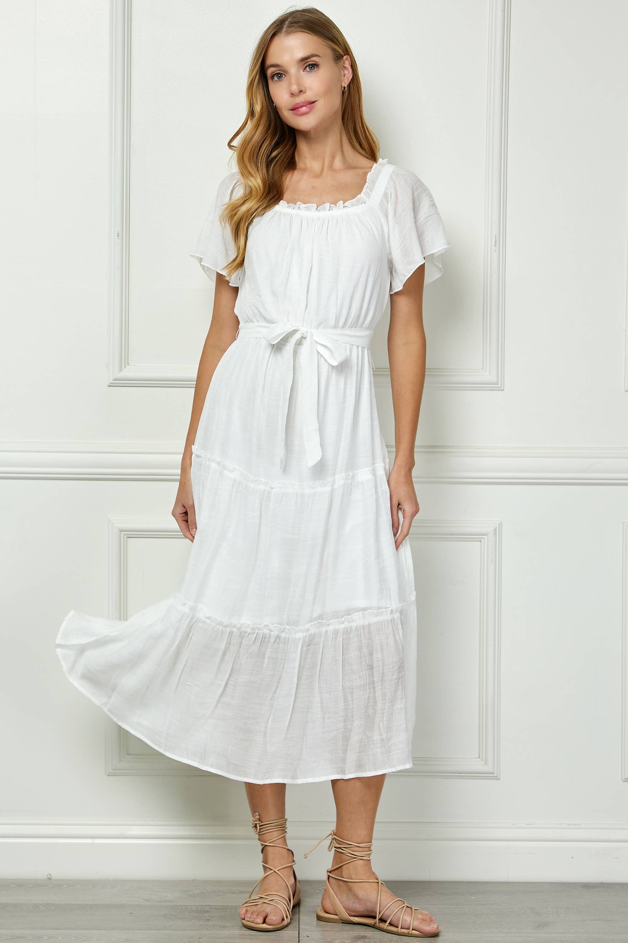 Winslow Collection - RUFFLE TIERED CROPPED MAXI WITH LINING