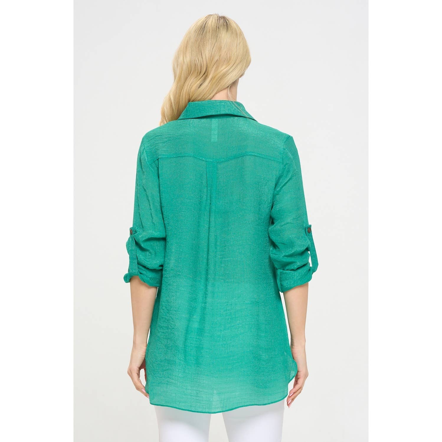 Perseption - FLAP POCKET BUTTON DOWN FRONT BOYFRIEND SHIRT