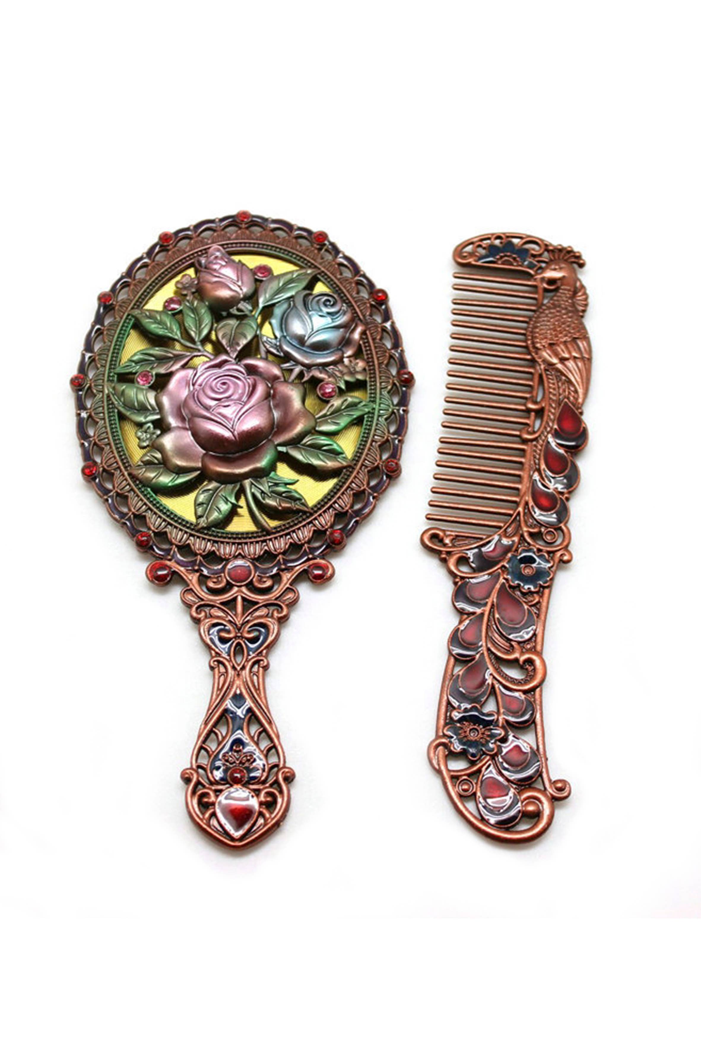 Ole - Small Size Rose Alloy Mirror Set