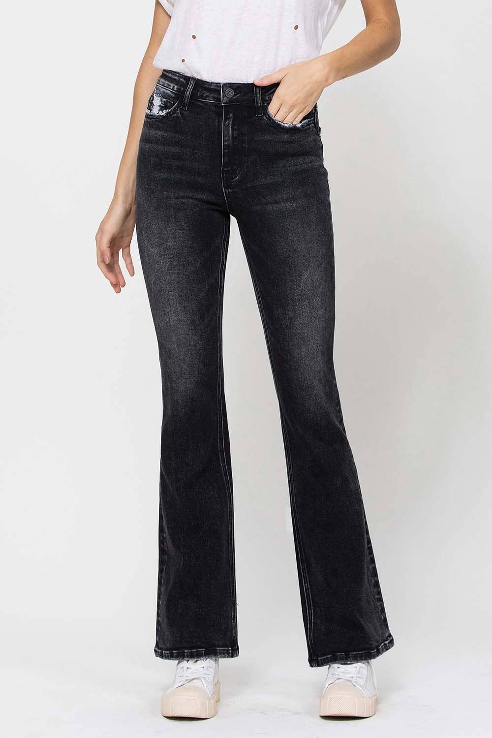VERVET by FLYING MONKEY - HIGH RISE FLARE JEANS V2469