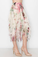 Origami Apparel ~  Lace and Crochet inspired - OLS-4546 BG/BIG ROSE