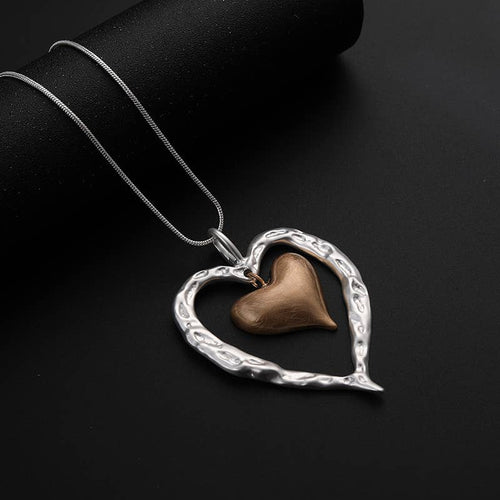 Ole - Double Heart Pendant Alloy Necklace