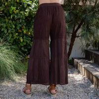 Young Threads - Boho chic Tiered Patch Inserted Denim &Knit Pants(New Color)