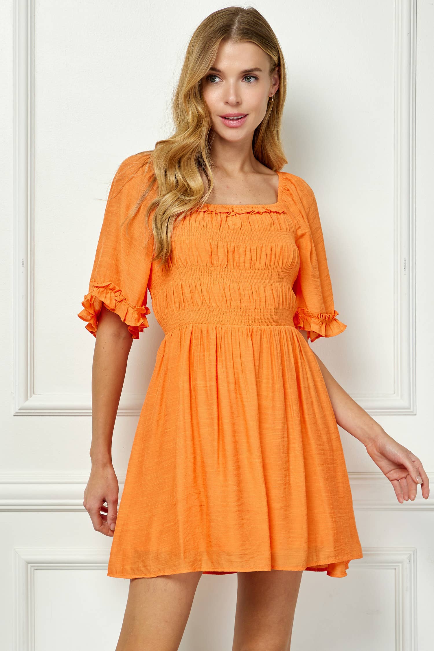 Winslow Collection - SWEET SQUARE NECK FLUTTER DRESS