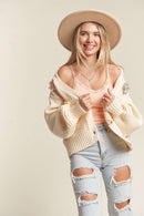 Madelyn - LESW2654- FLORAL PATCHED SWEATER CARDIGAN