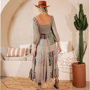 Young Threads - Rustic Bohemian: Smocked Patchwork Maxi Dress - New