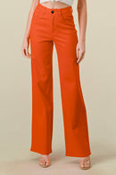 Denim Zone U.S.A. - LVB-200 TANGERINE HIGH WAISTED STRETCHY WIDE LEGS JEANS