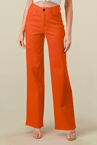 Denim Zone U.S.A. - LVB-200 TANGERINE HIGH WAISTED STRETCHY WIDE LEGS JEANS