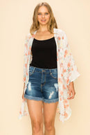 Shopin LA - SP1000GP-0619 -PLUS SIZE FLORAL PRINT KIMONO CARDIGAN