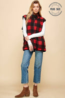 Shopin LA - SPT5193P. - PLUS SIZE REVERSIBLE PLAID ZIP UP POCKET VEST