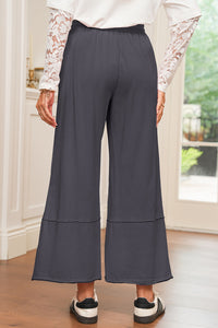 Pink Flower Patch Mineral Washed Cropped Wide Leg Pants