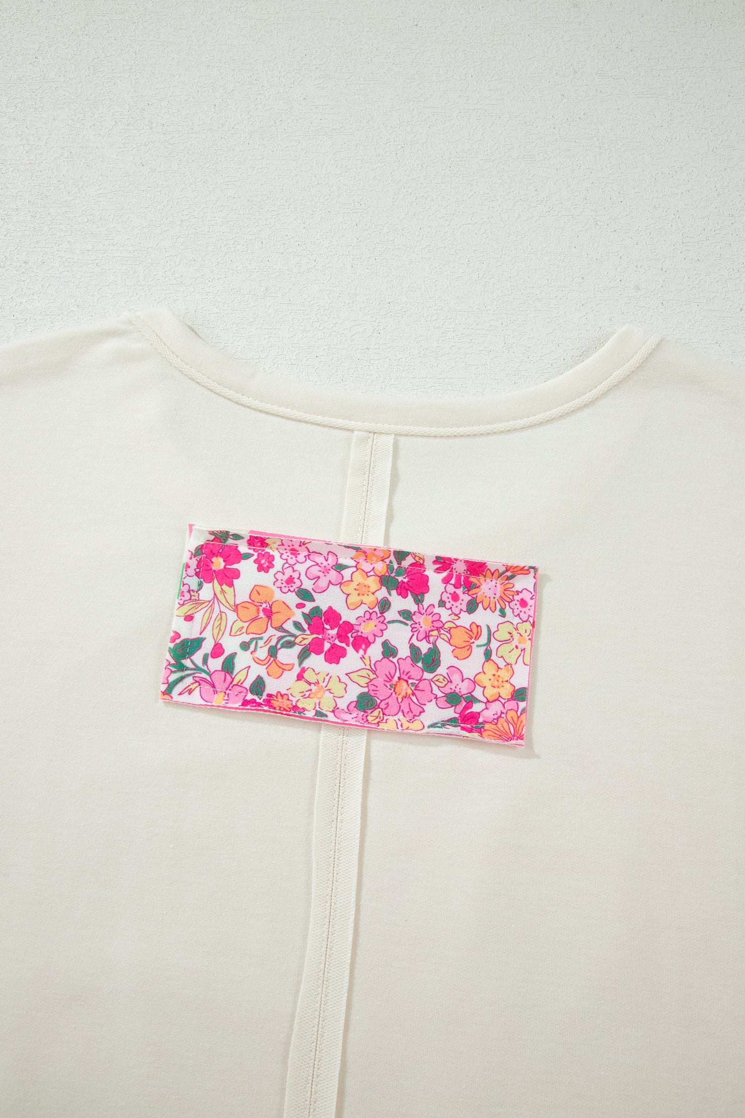 Jet Stream Big Flower Patched Plus Size Tunic T-Shirt