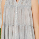 Young Threads - Sleeveless Jhabla Top Embroideried Stonewashed