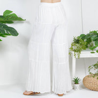 Young Threads - Retro Revival Long Flared Patchwork Pants (New Color)