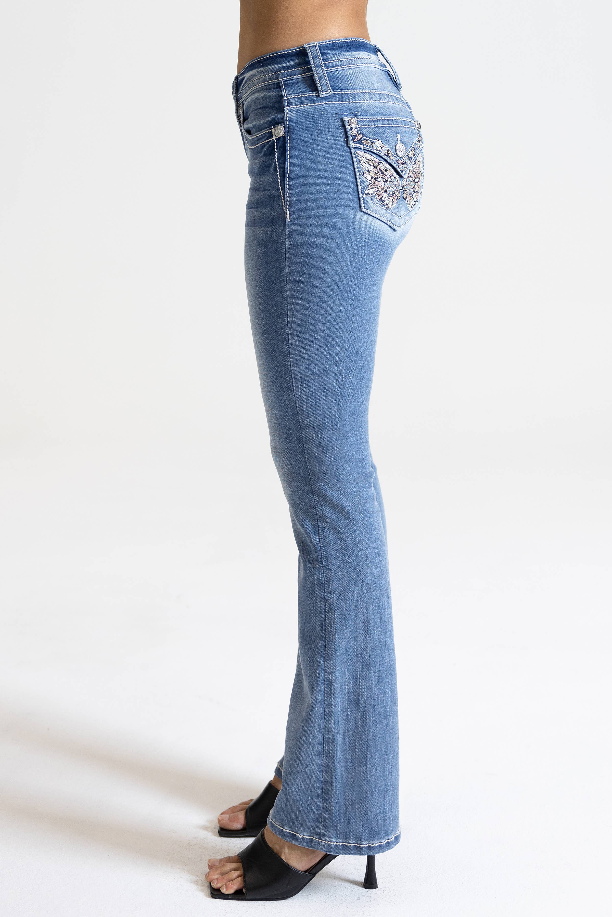 Miss Me - M3080B68S- 30" mid rise bootcut jeans