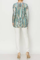 Origami Apparel ~  Lace and Crochet inspired - OLS-4637 SIL-TURQ