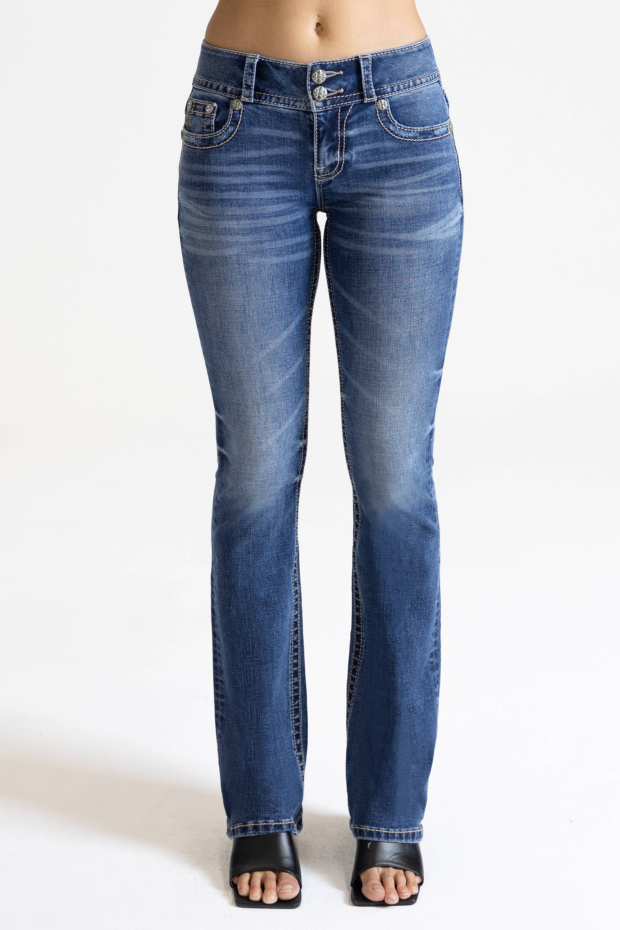 Miss Me - M3636B95V- 32" midrise bootcut jeans