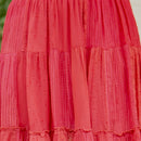 Young Threads - Western Women Mini Skirt - Multi Jacquard Pink Fabrics