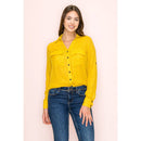 Perseption - FLAP POCKET BUTTON DOWN FRONT BOYFRIEND SHIRT