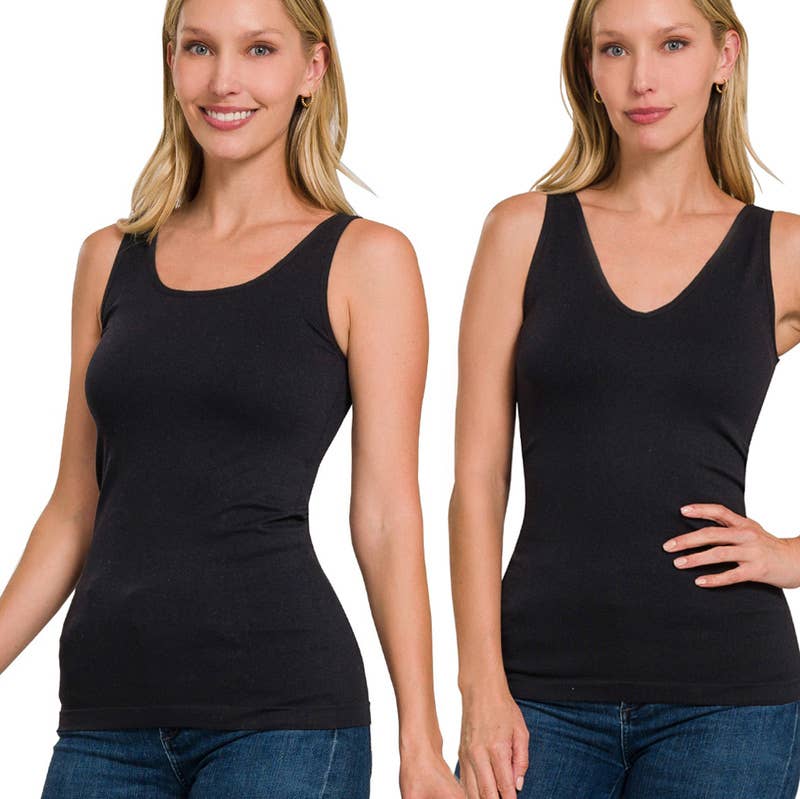 42POPS - ",,,..._ 2 Way V-neck/Scoop neck Seamless Tank