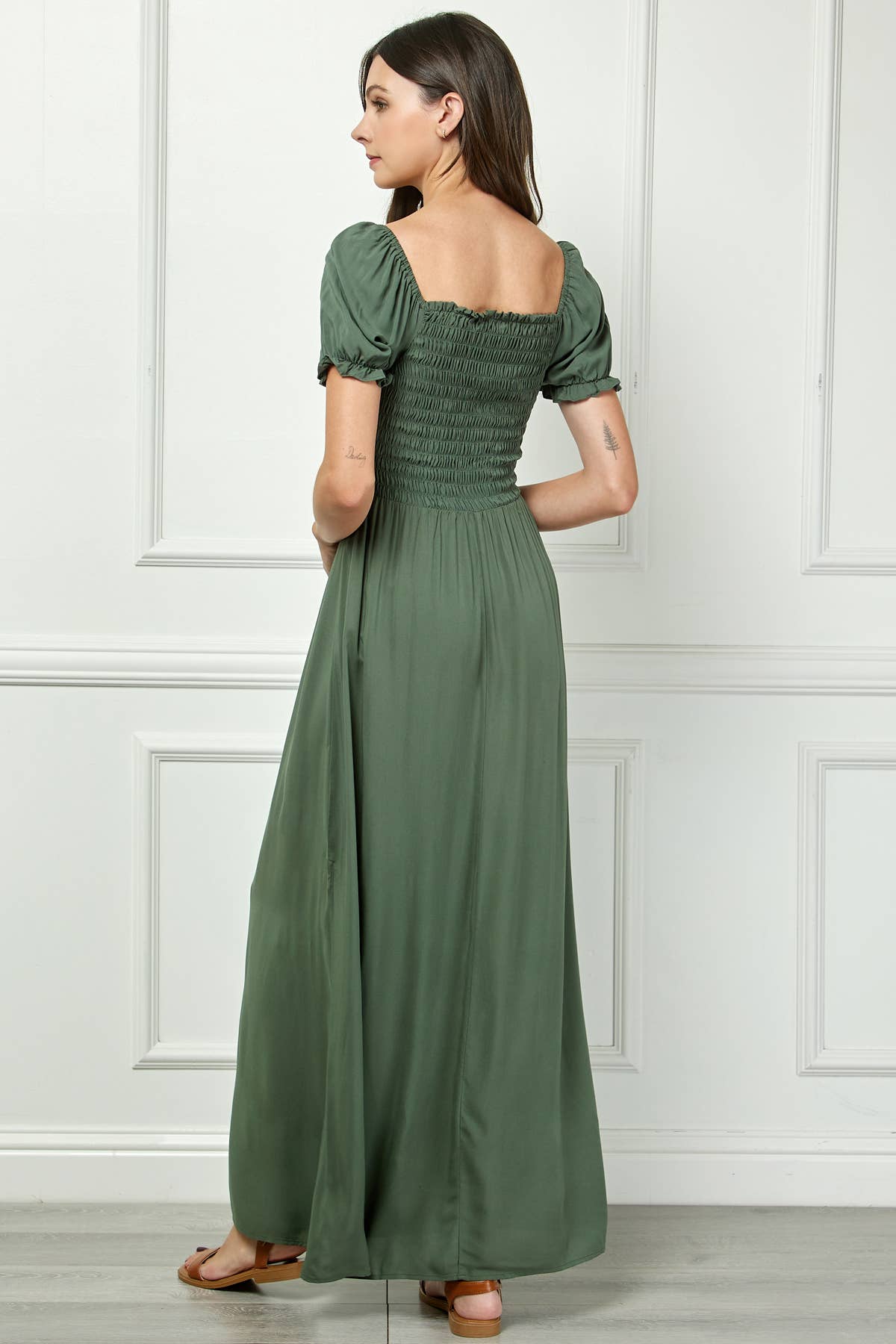 Winslow Collection - SMOCKED TOP MAXI BOHO DRESS BP433861MI