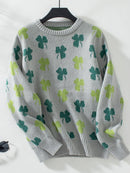 Hope & Sunshine - Clover Pattern Knit Pullover Sweater