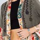 Young Threads - Printed Rayon Kimono Shrug with Embroidery (New Color)