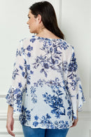 Winslow Collection - PLUS SIZE RUFFLE SLEEVE V-NECK SWING TOP