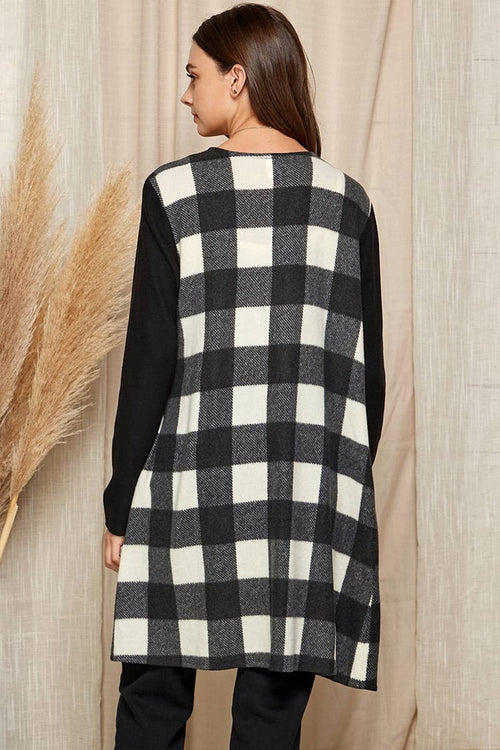 Shopin LA - SG21021 - WOMEN MIXED ANIMAL DRAPED OPEN FRONT CARDIGAN